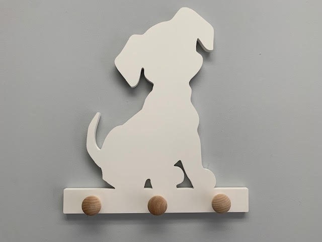 Coat Rack - Cute Puppy, Robe Hook, Apron Hook, Hat Rack, Wall Hook, Entryway Organizer, Free Shipping to Mainland USA, USA Handmade