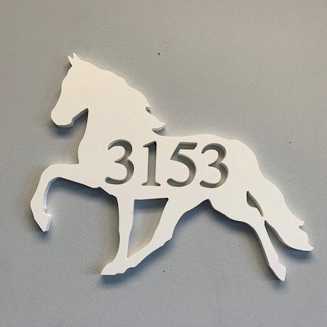 House Number Plaque - Horse, Address Plaque, Custom, Personalized, Housewarming Gift, Tropical, Outdoor Decor, Ships Free To Mainland USA