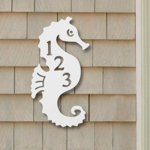 House Number Plaque - Seahorse, Address Plaque, Custom, Personalized, Housewarming Gift, Tropical, Outdoor Decor, Ships Free To Mainland USA
